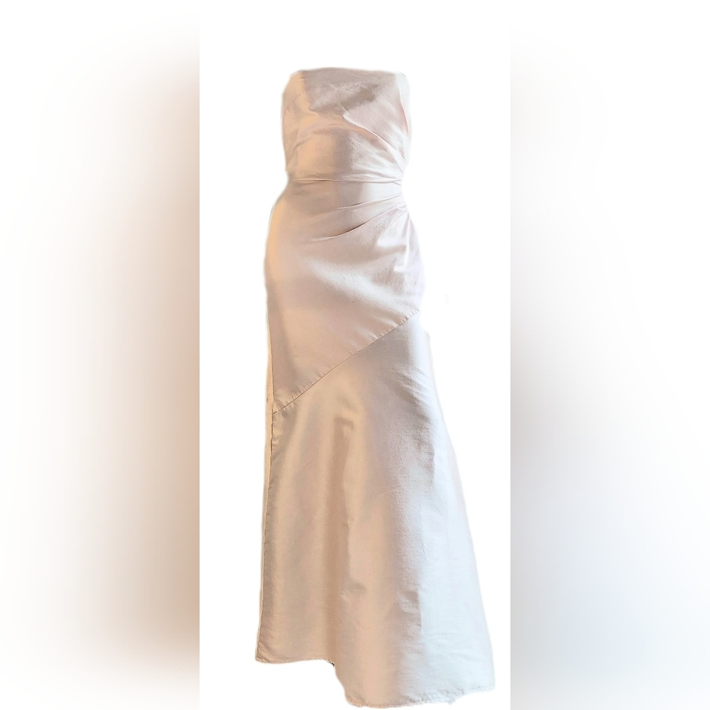 $2,640 NEW PAMELLA ROLAND BLUSH PINK PURE TAFFETA SILK RUNWAY DRESS GOWN US 2